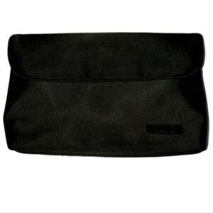 Chanel Parfume Black Bag Clutch Sateen Nylon Makeup Toiletries WOMAN'S WOMEN'S